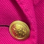 Boston Proper  Cotton Pink Blazer Gold Buttons Long Sleeve‎ Preppy Size 8 NWOT Photo 3