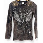 Ariat | S | T-shirt Tee Top Long Sleeve Embroidered Studs Women Western Small Photo 0