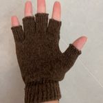 Women men Unisex Brown knit winter mittens gloves multi use covered fingers Photo 4