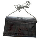 Brighton ‎ Vintage Y2k Crocodile Embossed Leather Clutch Wallet W Chain Photo 2