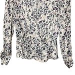 Free People  Bianca Surplice Wrap Ruched Sleeve Printed Blouse, Small Photo 2