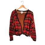 Cervelle Cardigan Sweater Size XL Plaid Red Black Grandpa Gold Buttons Vintage Photo 1