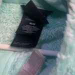 The North Face Womens Jacket Medium MintTeal Turquoise Fuzzy Plush Fleece Zip Up Photo 2