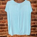 Nine West  Sky Blue Short Sleeve Henley Button Top Women's Size Large Photo 5