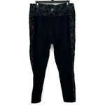 Skechers  Size‎ XL Black Full Length Leggings Floral Waist Side Detail Pockets Photo 1