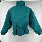 Vintage Edelweiss Skiwear Jacket 90s Belted Outdoor Green Purple Medium Photo 4