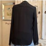 Jealous Tomato  JT3439 Black Wrap Blouse Lace Cuffs Romantic Chic Top M Photo 6