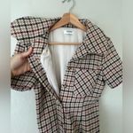 Rumored wool blend plaid button front dress medium Brown Photo 4
