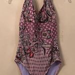 prAna Pink Plunging Halter One-Piece Swimsuit Photo 1