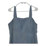 Azazie  WEISZ 2-Piece Dusty Blue A-Line Square Neckline Pleated Chiffon Dress 16 Photo 4