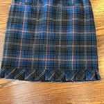 CAbi  Wool Blend Plaid Size 6 Pleated Ruffle Pencil Skirt Academia Chantilly Photo 2