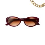 Valentino Garavani Valentino Oval Cat Eye Sunglasses Red Gradient Frames Prescription Lenses Frames Photo 9