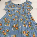 Torrid  Blue Citrus Puff Sleeve Dress Slit Maxi Size 2X Photo 8