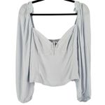 Wilfred Aritzia Novella Puff Sleeve Peasant Blouse Blue Sz XL Photo 1