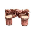 Loeffler Randall new  𒀭Emilia Pleated Bow Mule Heel 𒀭Metal Rose Plissé 𒀭 6.5M Photo 3