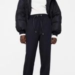 ZARA New Black Joggers Track Pants Sweatpants With Faux Leather Drawstrings Photo 0