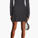 Sandro Paris Embellished Ribbed Wool & Cashmere Long Sleeve Gray Mini Dress US 2 Photo 7
