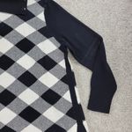 Talbots Tunic Sweater Womens Size XL Black White Diamond Plaid Cashmere Photo 4