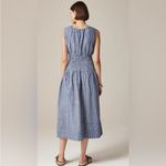 J.Crew  Hyacinth dress in striped linen blue white midi size large Photo 1