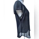 Lila Rose Lily Rose Sheer Black Top W/Sparkles Lace Trim Size M Photo 2
