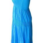 Shoreline Blue Boho Tube Top Bodice Bohemian Maxi Sundress ~ Women's Size L / XL Photo 2