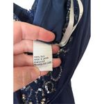 Mikael Aghal Silk Maxi Gown Blue Beaded Prom Formal Event Dress Size 0 Photo 13