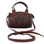 American Leather Co. Carrie Mini Dome Crossbody Bag in Tapestry Brown Suede Boho Photo 0