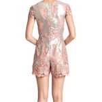 Dress the Population  Sabrina Pink and Silver Sequin Lace Romper Size S Photo 1