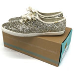 Keds x KATE SPADE Platinum Glitter Lace Up Sneaker Gold Silver 8.5 Photo 0