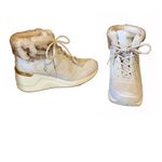 Skechers  OFF WHITE "STREET MILLION WILD INTUITION" WEDGE HEEL BOOTIES (8) Photo 5