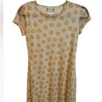 Altar'd State White and Orange Sunflower Dress w/ Short Sleeves and Crew Neck Photo 0