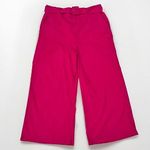 H by Halston NWT  Culottes LINEN Pants LARGE Wide Leg Hot Pink Belt W/Ring Buckle Photo 0