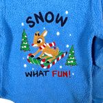 Rudolph The Red Nose Reindeer “Snow, What Fun!” Sweater Medium Blue Photo 2