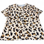 SheIn  Leopard Print Short Sleeve Tee - Black and Gold Photo 0