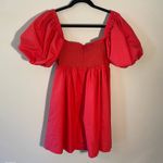 En Saison Hot Pink Poplin Puff Sleeve Babydoll Mini Party Dress Women's size XS Photo 3