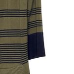 Talbots Open Cardigan Sweater Jacket Size Small Green Black Stripes Womens Pima Photo 2