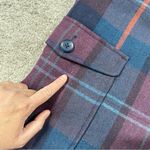 Woolrich  Women’s Wool Blend Plaid Vest Full Button Academia in Purple Navy L Photo 11