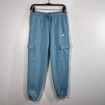 Nike Sportswear Club Fleece Cargo Joggers Womens Size Medium Blue Sweatpants Photo 1