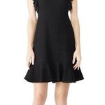 Rebecca Taylor  Black Pointelle Knit Lace Trim Mock Neck Sweater Dress Size M Photo 0