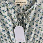 NWT Daughters of India Azure Kyra Maxi Dress White Blue Green Floral Womens L Size L Photo 3