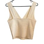Banana Republic  New Cream Ribbed V-Neck Crop Top Tank Cotton Christmas Gift Photo 3