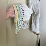 Ivy Jane NTM: Faux Wrap V Neck Bell Sleeve Embroidered Blouse Sz XS Photo 6