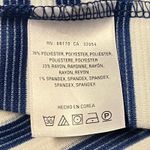 Anthropologie  Postmark‎ Women's Blue White Striped Top Yellow Back Zip Large Photo 4