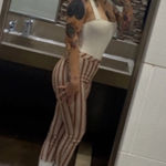 LA Hearts Brown striped pants  Photo 0