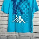 Kappa Blue White Checkered Graphic Shirt S Casual Streetwear Relaxed Fit Top Photo 3