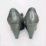 Miz Mooz Soho Mary Jane Pump Womens 8 Gray Green Leather Derby Strappy Heel Photo 6