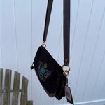 Juicy Couture Y2K Crossbody Bag Purse Love Your Couture Velour Black Brown H Photo 8