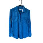 Equipment  NEW Vibrant Blue Button Down Blouse Photo 1