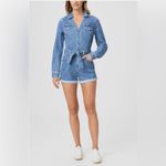 Paige  Vintage Collection Maggy Tie Waist Long Sleeve Denim Romper Shorts 8 NWT Photo 1