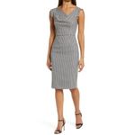 Black Halo NWT Jackie O in Black White Classic Chic Houndstooth Sheath Dress 4 Photo 6